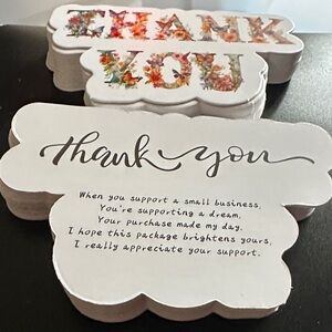 Thank You Cards 50ct Double Sided Splat Style Seller Supplies Shipping Supplies